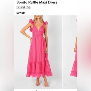 Hot pink open back formal dress